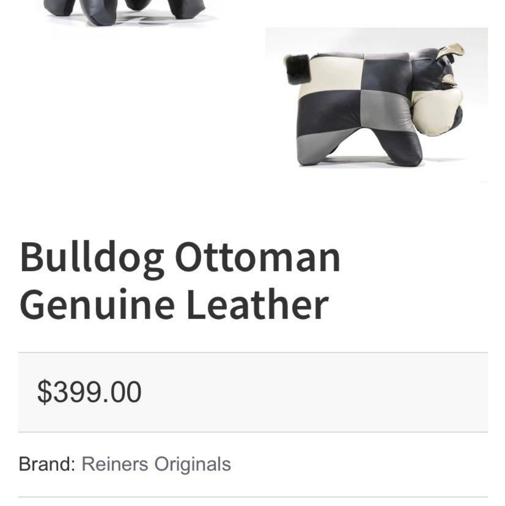 Reiner Leather bulldog ottoman